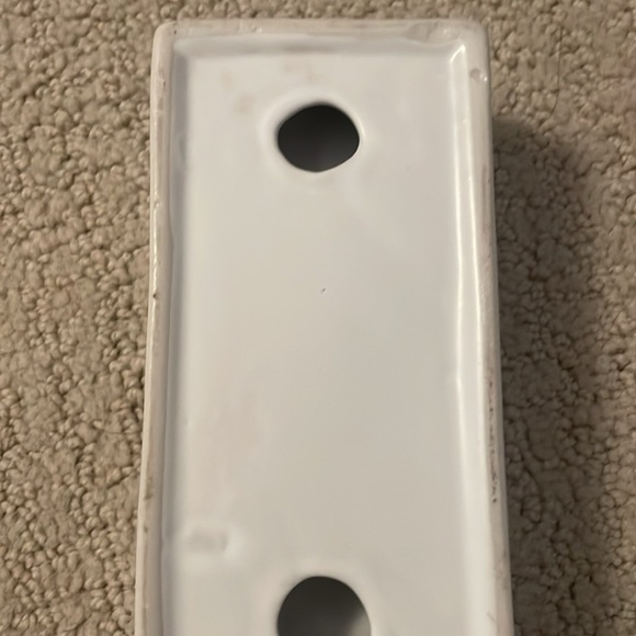 NWOT: White Ceramic Tea Light Candle Holder W/ 3 Vanilla Scent tea light candles - Picture 6 of 7